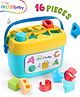 Intellibaby Shape Sorter Bucket - Blue | 16 Pieces | Multicolour Educational Toy for Toddlers | Learn Shapes & Letters | Boosts Fine Motor Skills | Paediatrician Approved | BIS Certified |For Gifting
