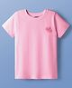 Pine Kids Cotton Knit Half Sleeves T-Shirt With Heart Print - Pink