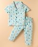 Smarty Boys Sinker Half Sleeves Printed Co-ords Night Suit - Sea Green