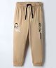 Smarty Boys Sinker Knit Lounge Pant With Text Print - Khaki