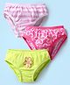 Babyhug 100% Cotton Single Jersey Knit Panties With Stripes & Floral Print Pack Of 3 - Lime & Pink