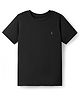 Pine Kids Cotton Knit Half Sleeves Solid Color T-Shirt - Black