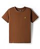 Pine Kids Cotton Knit Half Sleeves Solid Color T-Shirt - Brown