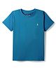 Pine Kids Cotton Knit Half Sleeves Solid Color T-Shirt - Teal Blue