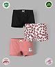 TRESNOVA Pack Of 3 Cotton Lycra Anti Microbial Finish & Smart Waistband Technology Solid & Heart Printed Soft Panties - Black White & Pink