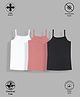 TRESNOVA Cotton Lycra Pack Of 3 Anti Microbial Finish & Advanced Ergonomic Armhole Technology Solid Soft Camisoles - White Pink & Black
