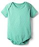 Kookie Kids Interlock Knit Half Sleeves Onesie With Polka Dot Print - Turquoise