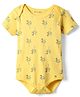 Kookie Kids Interlock Knit Half Sleeves Onesie With Tree Print - Yellow
