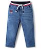 Babyhug Denim Full Length Washed Jeans With Stretch -Blue
