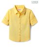 Babyhug Linen Woven Full Sleeve Solid Color Shirt - Light Yellow