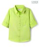 Babyhug Linen Woven Full Sleeves Solid Shirt - Lime Green