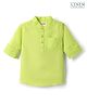 Babyhug Linen Woven Full Sleeves Kurta Style Solid Colour Shirts - Lime Green