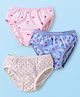Babyhug 100% Cotton Single Jersey Knit Panties With Polka Dots & Floral Print Pack Of 3 - Pink Blue & Cream