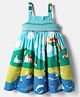 Babyhug Cotton Woven Sleeveless Frock With Bird Print - Multicolor