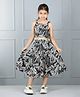 Aww Hunnie Rayon Sleeveless Leaves Printed Top & Coordinating Skirt Set - Black