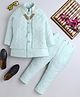 Ahhaaaa Silk Blend Full Sleeves Solid Kurta Pant With Threadwork Detailed Jacket Set - Green