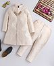 Ahhaaaa Silk Blend Full Sleeves Leaves Embroidered Sherwani & Pant Set - Gold