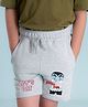 NUSYL Cotton Blend Lets Eat Text Printed Shorts - Grey