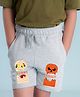 NUSYL Cotton Blend Yummy Text Printed Shorts - Grey