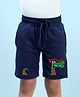 NUSYL Cotton Blend Dinosaur Printed Shorts - Navy Blue