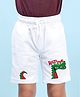 NUSYL Cotton Blend Dinosaur Printed Shorts - White