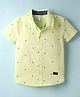 Simply Premium Cotton Woven Half Sleeves Ship Printed & Striped Shirt - Light Green