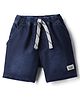 Simply Premium Denim Knee Length Washed Shorts - Navy Blue