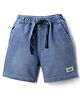 Simply Premium Denim Knee Length Washed Shorts - Light Blue