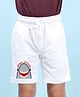 NUSYL Cotton Blend Shark Printed Shorts - White