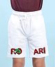 NUSYL Cotton Blend Roar Text Printed Shorts - White