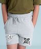 NUSYL Cotton Blend Goal Text Printed Shorts - Grey