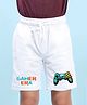 NUSYL Cotton Blend Joystick Printed Shorts - White