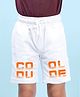 NUSYL Cotton Blend Cool Dude Text Printed Shorts - White