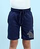 NUSYL Cotton Blend Wolf Printed Shorts - Navy Blue