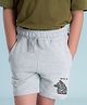 NUSYL Cotton Blend Wolf Printed Shorts - Grey