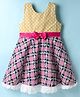 Enfance Core Sleeveless Polka Dots Printed Checked Dress - Rani Pink