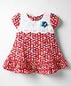 Enfance Core Cap Sleeves Floral & Polka Dots Printed Dress - Red