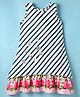 Enfance Core Cotton Sleeveless Striped & Floral Patch Detailed Dress - Peach