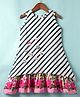 Enfance Core Cotton Sleeveless Striped & Floral Printed Layered Dress - Pink