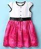 Enfance Core Cap Sleeves Floral Applique Detailed Polka Dots Printed Tie Dye Dress - Rani Pink