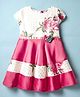 Enfance Core Satin Cap Sleeves Flower Applique & Printed Dress - Pink