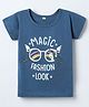 Enfance Core Embosis Hosiery Half Sleeves Unicorn Printed Tee  - Blue