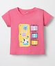 Enfance Core Embosis Hosiery Half Sleeves Animals Printed Tee - Pink