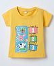 Enfance Core Embosis Hosiery Half Sleeves Animals Printed Tee - Yellow