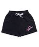 Femea Sinker Smile Text Printed Shimmered Shorts - Black