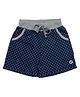 Femea Interlock Polka Dots Printed Shorts - Navy Blue