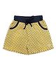 Femea Interlock Abstract Printed Shorts - Yellow