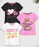 Trampoline Cotton Blend Pack Of 3 Half Sleeves Daddys Girl Text & Heart Printed Tees - Multi Colour