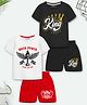 Trampoline Cotton Blend Pack Of 2 Half Sleeves King & Biker Power Text Printed Tees With Shorts Set - Multi Colour
