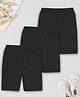 Trampoline  90% Cotton 10% Lycra Pack Of 3 Solid Cycling Shorts - Black